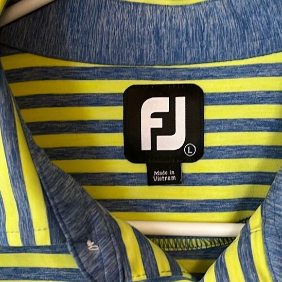 FootJoy Blue & Bright Yellow Golf Polo Shirt Large - Picture 2 of 6